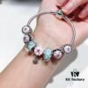 692fe1f399f2d84055c8bba4 Special Offer! Pandora Golden Thread Light Mint Pink Peach Blossom Design Bracelet