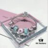 692fe1f499f2d84055c8bba5 Special Offer! Pandora Golden Thread Light Mint Pink Peach Blossom Design Bracelet