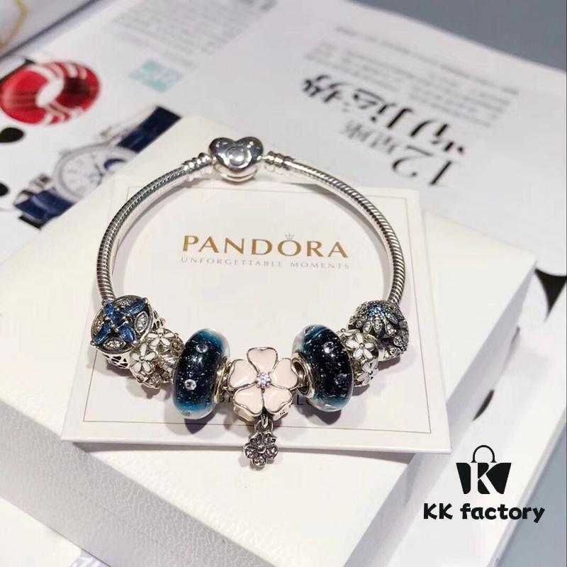 692fe20099f2d84055c8bbc1 Pandora Night Sky Blue Elegant Pink Flower Design! Crafted with authentic boutique materials, perfectly replicating the original store quality. Features night sky blue bubbled glass, delicate cherry blossom spacers, cross snowflake charm, elegant pink flower accent, and is made of S925 silver, complete with official boutique packaging!