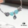 692fe20299f2d84055c8bbc3 Pandora Pandora Mint Heart Crown New Arrival! Faceted Glass Mint Heart, Sparkling Diamond Coin Bead, Diamond Cherry Blossom, Hollow Crown, S925 Silver with Original Packaging