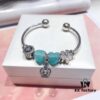 692fe20299f2d84055c8bbc5 Pandora Pandora Mint Heart Crown New Arrival! Faceted Glass Mint Heart, Sparkling Diamond Coin Bead, Diamond Cherry Blossom, Hollow Crown, S925 Silver with Original Packaging