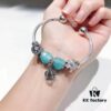 692fe20399f2d84055c8bbc6 Pandora Pandora Mint Heart Crown New Arrival! Faceted Glass Mint Heart, Sparkling Diamond Coin Bead, Diamond Cherry Blossom, Hollow Crown, S925 Silver with Original Packaging