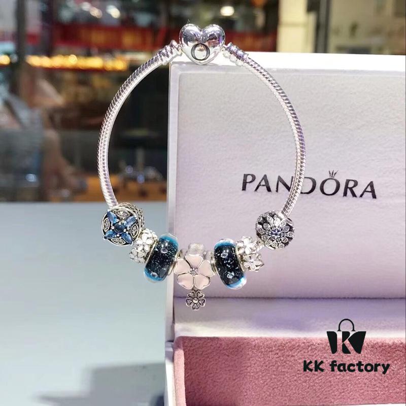 692fe20399f2d84055c8bbc8 Pandora Night Sky Blue Elegant Pink Flower Design! Crafted with authentic boutique materials, perfectly replicating the original store quality. Features night sky blue bubbled glass, delicate cherry blossom spacers, cross snowflake charm, elegant pink flower accent, and is made of S925 silver, complete with official boutique packaging!