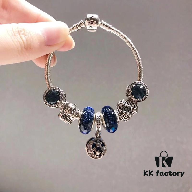 692fe20699f2d84055c8bbce Pandora Pandora Sparkling Blue Crown 👑 Starry Sky 🌃! Made with counter materials, perfectly crafted one-to-one, quality comparable to official counter!