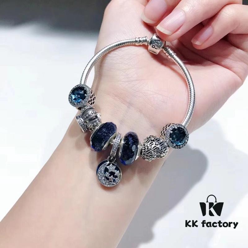 692fe20899f2d84055c8bbcf Pandora Pandora Sparkling Blue Crown 👑 Starry Sky 🌃! Made with counter materials, perfectly crafted one-to-one, quality comparable to official counter!