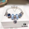 Revival! [Purchasing Level] Pandora New Arrival Blue Galaxy Series! Glow-in-the-Dark Silver Wire Blue Glass Bead, Sparkling Snowflakes, Cross Snowflake, Fairy Tale Pumpkin Carriage, Bow, Custom Made with S925 Sterling Silver, Quality Comparable to Counter Products, Welcome Comparison with Official Counter! Comes with Original Counter Packaging!