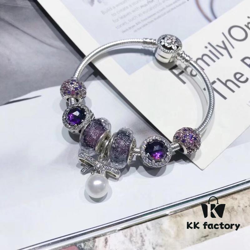 692fe20c99f2d84055c8bbd9 Pandora Pandora Imported Iridescent Purple Pearl Bowknot New Arrival! Top Grade Available, Compatible with Official Counter Cleaning! Made with Authentic Counter Materials for Perfect One-to-One Replication!