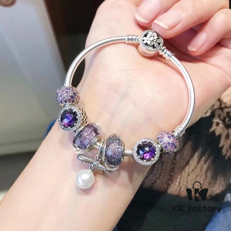 692fe20e99f2d84055c8bbdb Pandora Pandora Imported Iridescent Purple Pearl Bowknot New Arrival! Top Grade Available, Compatible with Official Counter Cleaning! Made with Authentic Counter Materials for Perfect One-to-One Replication!