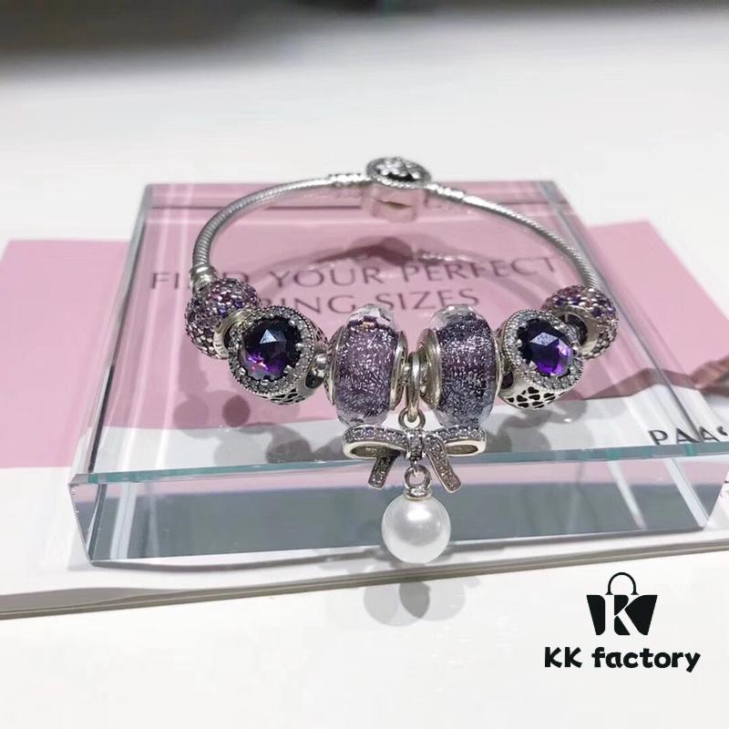 692fe20f99f2d84055c8bbdc Pandora Pandora Imported Iridescent Purple Pearl Bowknot New Arrival! Top Grade Available, Compatible with Official Counter Cleaning! Made with Authentic Counter Materials for Perfect One-to-One Replication!