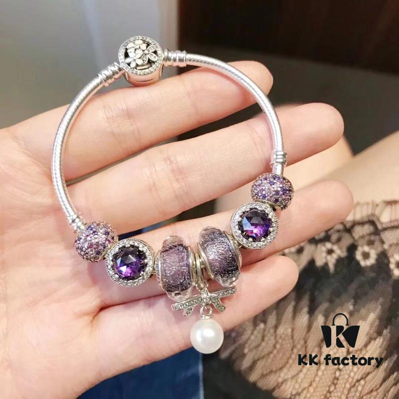 692fe21099f2d84055c8bbde Pandora Pandora Imported Iridescent Purple Pearl Bowknot New Arrival! Top Grade Available, Compatible with Official Counter Cleaning! Made with Authentic Counter Materials for Perfect One-to-One Replication!