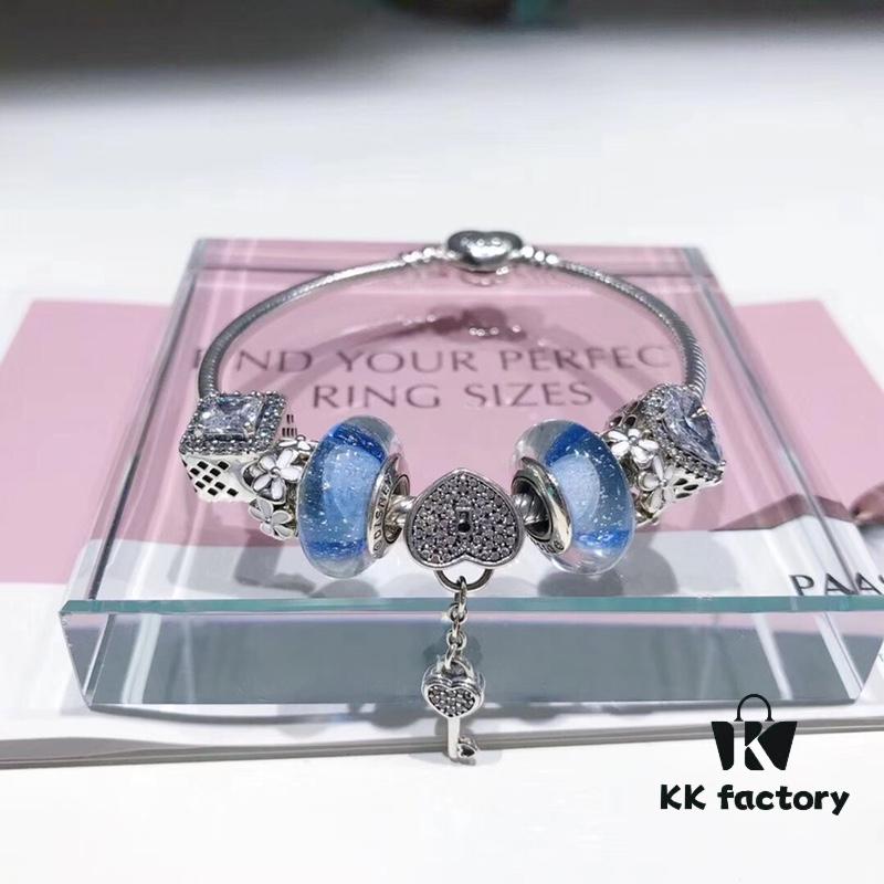 692fe21399f2d84055c8bbe5 Pandora Night Glow Blue Sparkling Diamond Key Pendant Necklace – New Arrival, Premium Replication with Authentic Materials