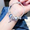 692fe21399f2d84055c8bbe6 Pandora Night Glow Blue Sparkling Diamond Key Pendant Necklace – New Arrival, Premium Replication with Authentic Materials