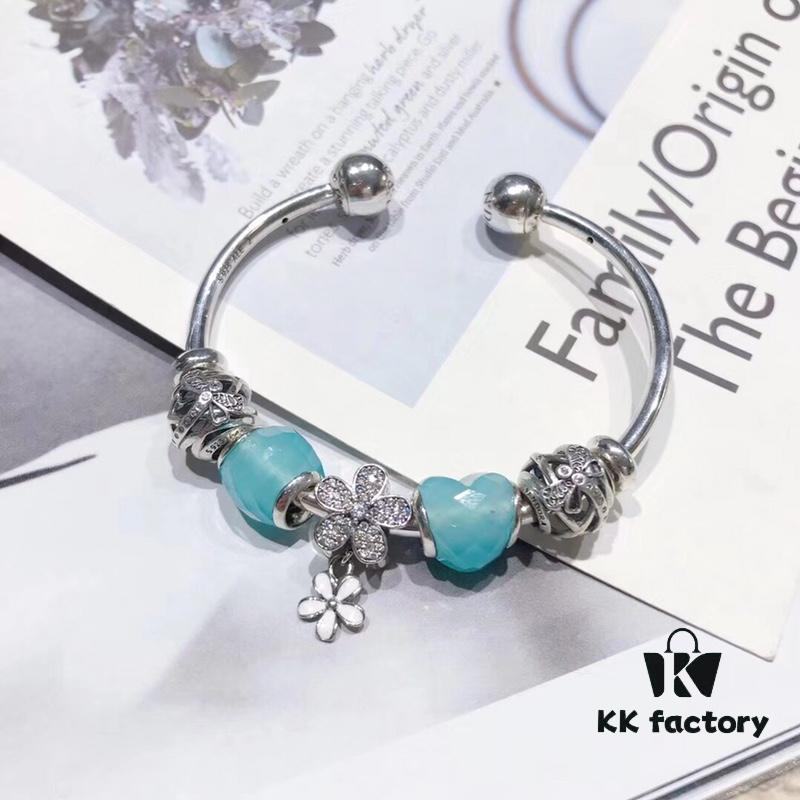 692fe21499f2d84055c8bbe8 Pandora Mint Heart Sparkling Diamond Daisy New Arrival! Fresh Mint Faceted Heart Glass, Hollow Dreamy Dragonfly Bead, Sparkling Diamond Daisy Pendant, S925 Silver with Boutique Packaging!