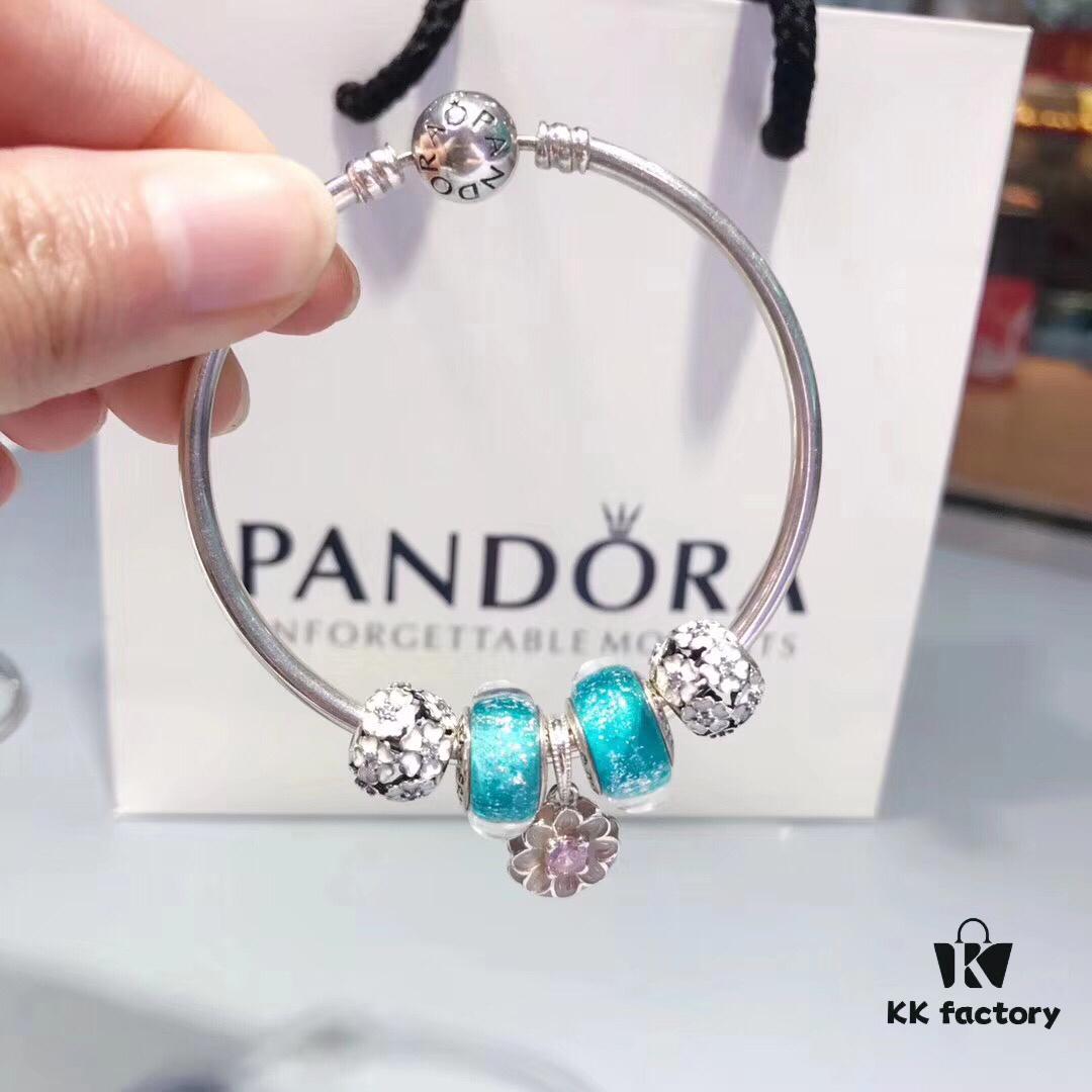 692fe22b99f2d84055c8bc0f Pandora Night Glow Mint Pink Diamond Flower Blossom Pendant - New Arrival