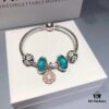 692fe22c99f2d84055c8bc10 Pandora Night Glow Mint Pink Diamond Flower Blossom Pendant - New Arrival