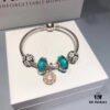 692fe22d99f2d84055c8bc11 Pandora Night Glow Mint Pink Diamond Flower Blossom Pendant - New Arrival