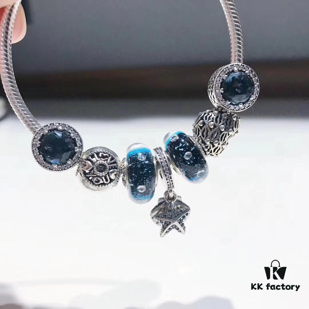 692fe23499f2d84055c8bc1f Pandora Pandora Midnight Blue Bubble Tropical Starfish 🌟 New Arrival! Made with counter materials, perfectly crafted one-to-one, quality comparable to official store!