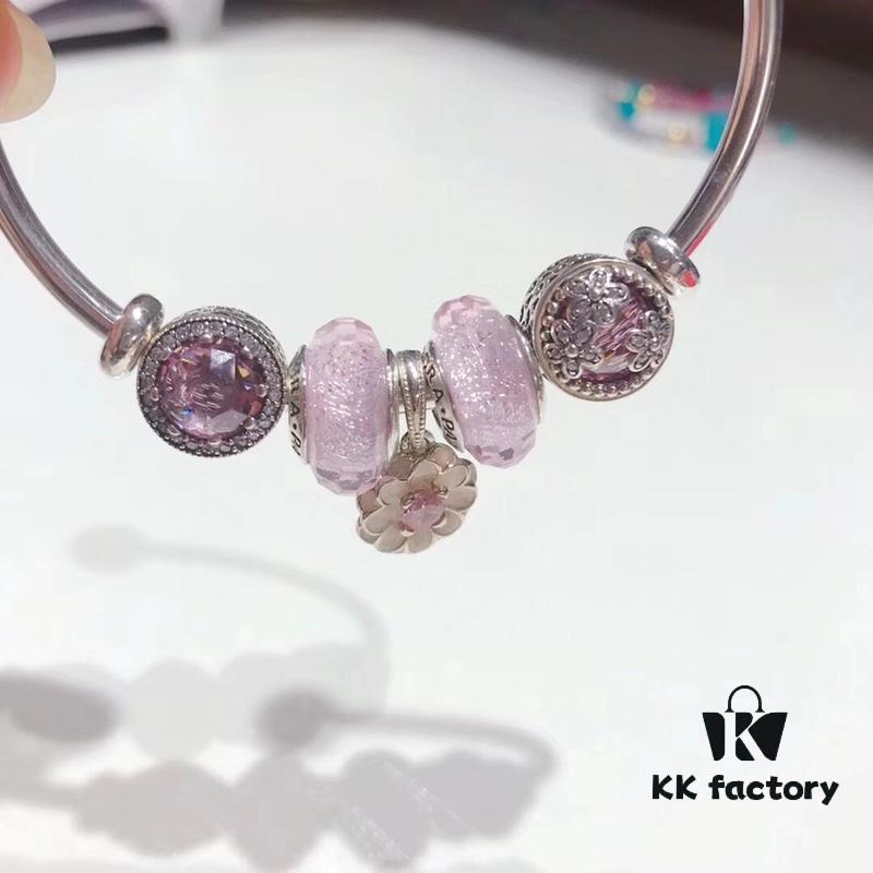 692fe23899f2d84055c8bc2b Pandora Pandora Silver Wire Pink Glitter ✨ Flower 🌺 New Arrival! Highest Quality on Market, Perfectly Crafted with Authentic Counter Materials