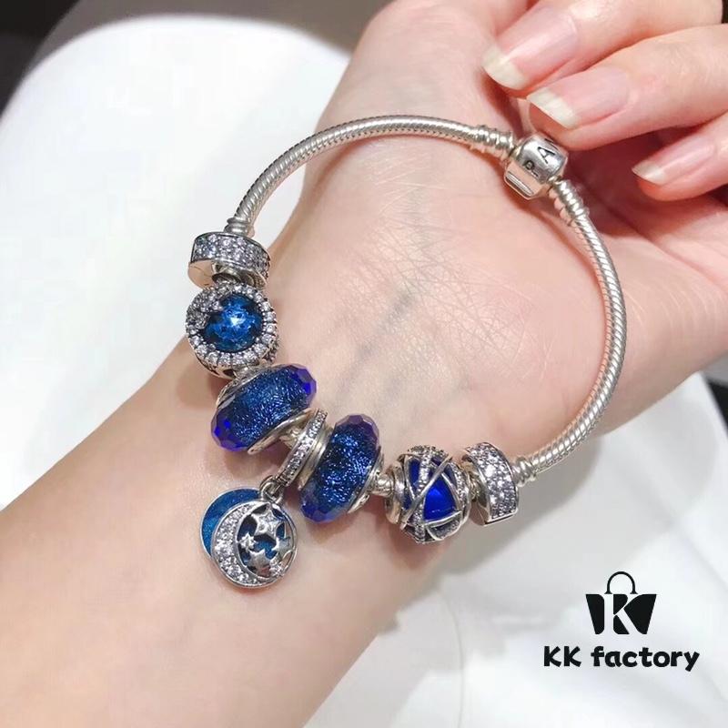 692fe23a99f2d84055c8bc31 Pandora Pandora Silver Blue Night Sky 🌃 New Arrival! Highest Quality on Market, Compatible with Official Store Cleaning! Made with Cabinet Materials for Perfect 1:1 Replication! Imported Original Thai Silver Wire Iridescent Blue Glass, Sparkling ✨ Snowflakes ❄️, Galaxy 🌌 Vortex, Rhinestone Clasp, Night Sky Pendant, S925 Silver with Official Packaging! 🍃🌺