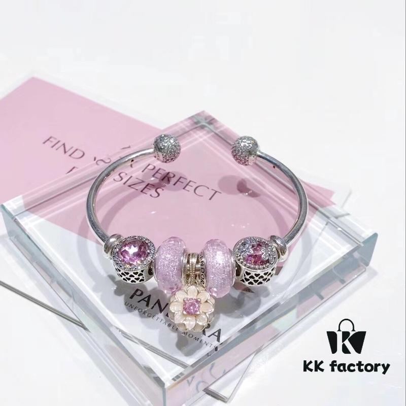 692fe23b99f2d84055c8bc33 Pandora Pandora Silver Wire Pink Glitter ✨ Flower 🌺 New Arrival! Highest Quality on Market, Perfectly Crafted with Authentic Counter Materials