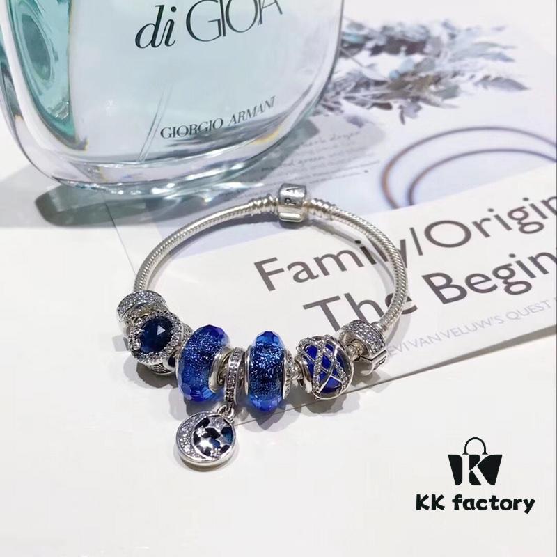 692fe23b99f2d84055c8bc36 Pandora Pandora Silver Blue Night Sky 🌃 New Arrival! Highest Quality on Market, Compatible with Official Store Cleaning! Made with Cabinet Materials for Perfect 1:1 Replication! Imported Original Thai Silver Wire Iridescent Blue Glass, Sparkling ✨ Snowflakes ❄️, Galaxy 🌌 Vortex, Rhinestone Clasp, Night Sky Pendant, S925 Silver with Official Packaging! 🍃🌺