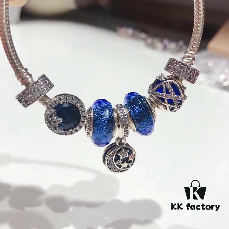 692fe23e99f2d84055c8bc3c Pandora Pandora Silver Blue Night Sky 🌃 New Arrival! Highest Quality on Market, Compatible with Official Store Cleaning! Made with Cabinet Materials for Perfect 1:1 Replication! Imported Original Thai Silver Wire Iridescent Blue Glass, Sparkling ✨ Snowflakes ❄️, Galaxy 🌌 Vortex, Rhinestone Clasp, Night Sky Pendant, S925 Silver with Official Packaging! 🍃🌺