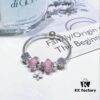 692fe24299f2d84055c8bc45 Pandora Silver Pink Elegant Orchid New Arrival! Silver pink faceted glass beads, heart spacer bead, elegant orchid pendant, sparkling diamond-like snowflake charm, S925 silver with official boutique packaging!