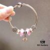 692fe24399f2d84055c8bc46 Pandora Silver Pink Elegant Orchid New Arrival! Silver pink faceted glass beads, heart spacer bead, elegant orchid pendant, sparkling diamond-like snowflake charm, S925 silver with official boutique packaging!