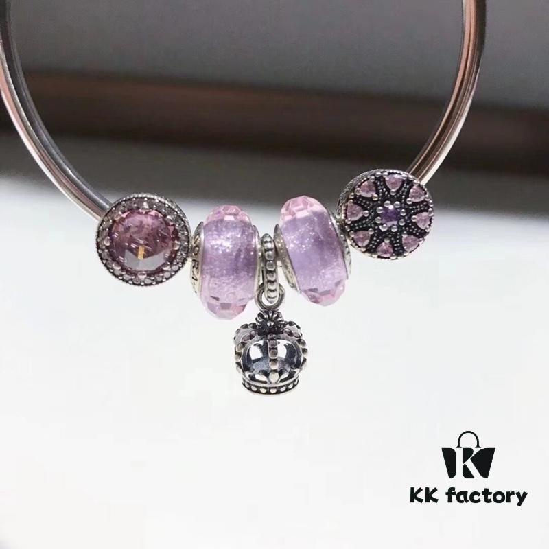 692fe24899f2d84055c8bc55 Pandora Romantic Purple Openwork Crown Crown 👑! Made with boutique materials, perfectly crafted one-to-one, quality comparable to boutique! Romantic lavender shimmering purple, pink cat's eye, pink-purple emblem, openwork crown 👑, comes with boutique packaging! 🍃🌺