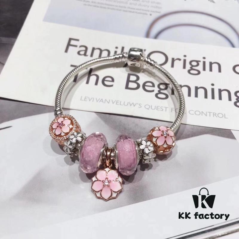 692fe24f99f2d84055c8bc63 Pandora Rose Elegant Pink Peach Blossom 🌸 New Arrival! High-Quality Replica with Mall-Quality Materials, Perfect Craftsmanship Comparable to Authentic Counter Version! Featuring Silver Wire, Pink Faceted Glass Beads, Delicate Cherry Blossom Spacers, Hollow Pink Rose Peach Blossom Design, S925 Sterling Silver with Original Packaging!
