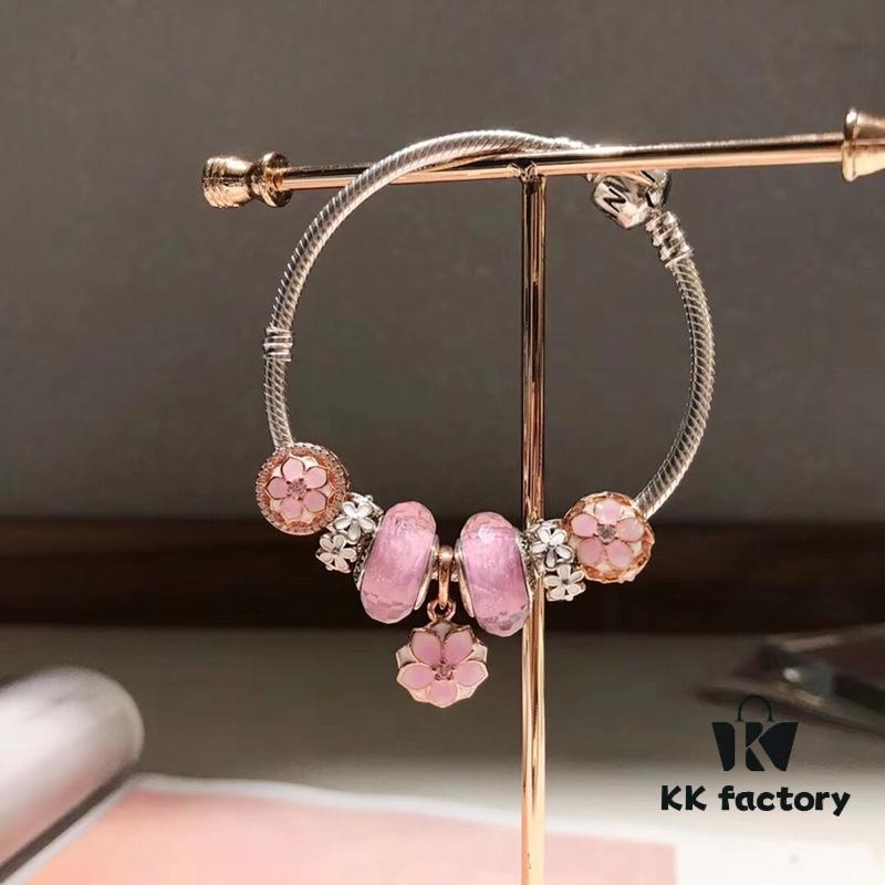 692fe24f99f2d84055c8bc65 Pandora Rose Elegant Pink Peach Blossom 🌸 New Arrival! High-Quality Replica with Mall-Quality Materials, Perfect Craftsmanship Comparable to Authentic Counter Version! Featuring Silver Wire, Pink Faceted Glass Beads, Delicate Cherry Blossom Spacers, Hollow Pink Rose Peach Blossom Design, S925 Sterling Silver with Original Packaging!