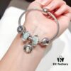 Pandora Pandora Silver Wire Pink Flower Blossom 🌺 New Arrival! Made with counter materials, perfectly crafted one-to-one, quality comparable to official counter! Silver wire pink faceted crystal, cherry blossom 🌸 spacer beads, heart-shaped pendant, pink diamond flower charm, S925 silver comes with original counter packaging! 🍃🌺