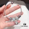 Pandora Pandora Silver Wire Pink Flower Blossom 🌺 New Arrival! Made with counter materials, perfectly crafted one-to-one, quality comparable to official counter! Silver wire pink faceted crystal, cherry blossom 🌸 spacer beads, heart-shaped pendant, pink diamond flower charm, S925 silver comes with original counter packaging! 🍃🌺