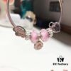 692fe25899f2d84055c8bc79 Pandora Pandora Silver Wire Pink Flower Blossom 🌺 New Arrival! Made with counter materials, perfectly crafted one-to-one, quality comparable to official store! Silver wire pink faceted crystal, cherry blossom 🌸 spacer beads, heart-to-heart 💕, pink diamond flower pendant, S925 silver comes with official packaging! 🍃🌺