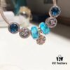 692fe25b99f2d84055c8bc7f Pandora Bubble Blue Flower Cherry Blossom New Arrival! 1:1 Perfect Craftsmanship with Counter Materials, Bubble Blue Glass, Wealth Coin Charm, Heart of the Ocean, Pink Diamond Flower Pendant, S925 Silver with Original Packaging
