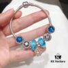 692fe25c99f2d84055c8bc82 Pandora Bubble Blue Flower Cherry Blossom New Arrival! 1:1 Perfect Craftsmanship with Counter Materials, Bubble Blue Glass, Wealth Coin Charm, Heart of the Ocean, Pink Diamond Flower Pendant, S925 Silver with Original Packaging