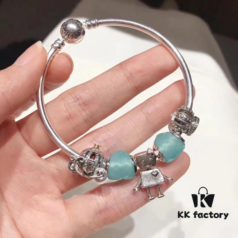 692fe25e99f2d84055c8bc85 Pandora Fresh Mint Bella New Arrival! Mint Glass, Pumpkin Carriage, Crown Charm Pendant in S925 Silver with Original Packaging