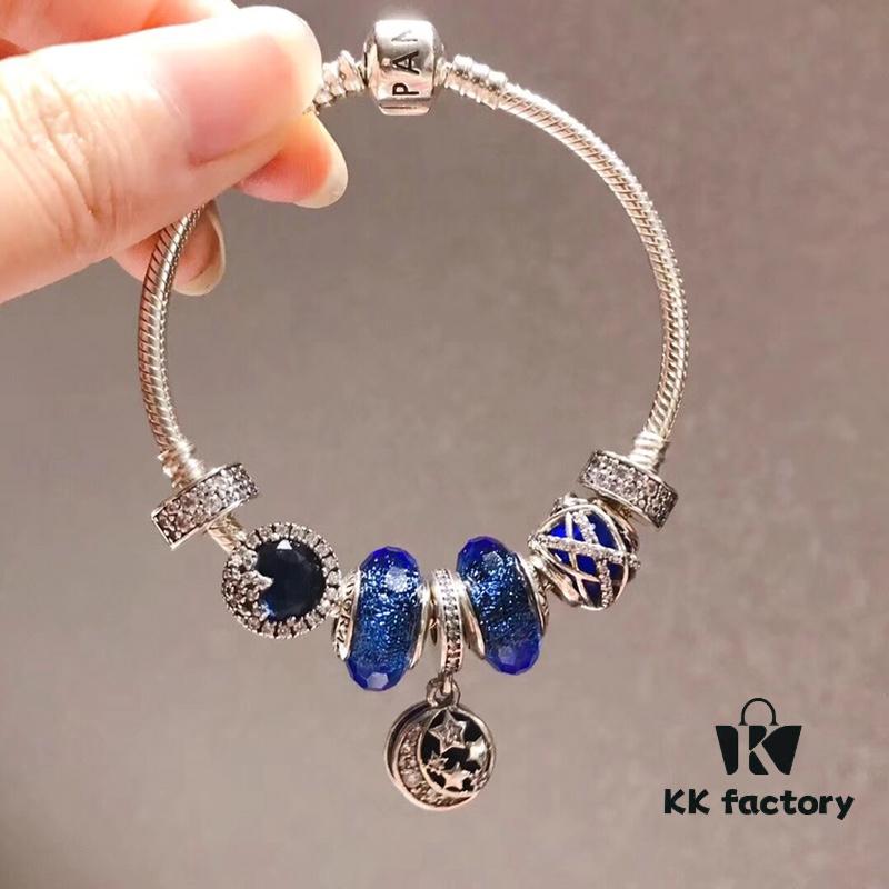 692fe25f99f2d84055c8bc87 Pandora Pandora Silver Blue Night Sky 🌃 New Arrival! Highest Quality on Market, Compatible with Official Store Cleaning! Made with Cabinet Materials for Perfect 1:1 Replication! Imported Original Thai Silver Wire Iridescent Blue Glass, Sparkling ✨ Snowflakes ❄️, Galaxy 🌌 Vortex, Rhinestone Clasp, Night Sky Pendant, S925 Silver with Official Packaging! 🍃🌺