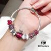 692fe26199f2d84055c8bc8f Pandora Disney Limited Edition Cute Mickey Heart Pink Enamel Murano Glass Bead Silver Bracelet