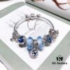 Revival! [Purchasing Level] Pandora New Arrival Blue Galaxy Series! Glow-in-the-Dark Silver Wire Blue Glass Bead, Sparkling Snowflakes, Cross Snowflake, Fairy Tale Pumpkin Carriage, Bow, Custom Made with S925 Sterling Silver, Quality Comparable to Counter Products, Welcome Comparison with Official Counter! Comes with Original Counter Packaging!