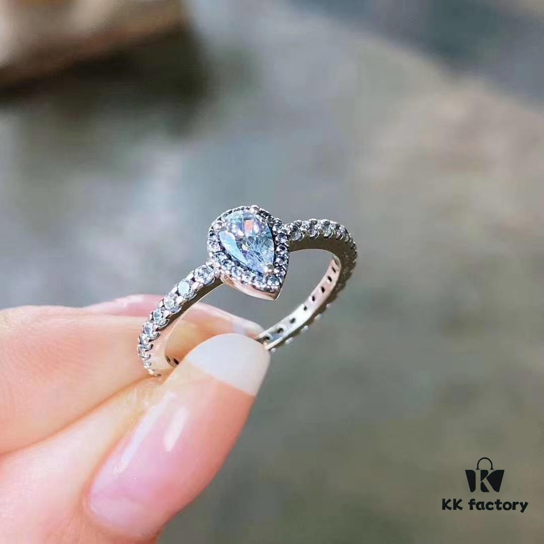 692fe27d99f2d84055c8bccc Pandora Waterdrop Pigeon Ring, carefully crafted with a waterdrop shape — perfectly sized for standalone wear or pairing with a wish ring, a true standout 💫 Made of sterling silver with the entire band encrusted with sparkling diamonds