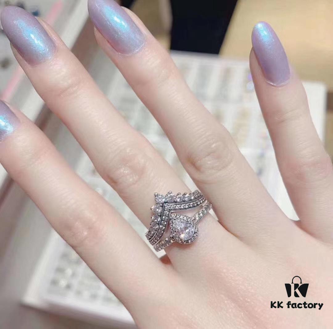692fe27f99f2d84055c8bcce Pandora Waterdrop Pigeon Ring, carefully crafted with a waterdrop shape — perfectly sized for standalone wear or pairing with a wish ring, a true standout 💫 Made of sterling silver with the entire band encrusted with sparkling diamonds
