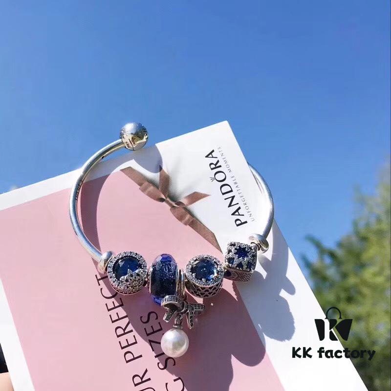 692fe2a499f2d84055c8bd14 Pandora Blue Pearl Bow Knot Bracelet - New Arrival with Sparkling Blue Faceted Glass and Snowflake Cat's Eye