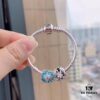 692fe2ac99f2d84055c8bd23 Pandora 2020 Garden Collection 'Fresh Daisy' Bracelet Set (Kids Size 13-16cm) - Blue Enamel Daisy Design