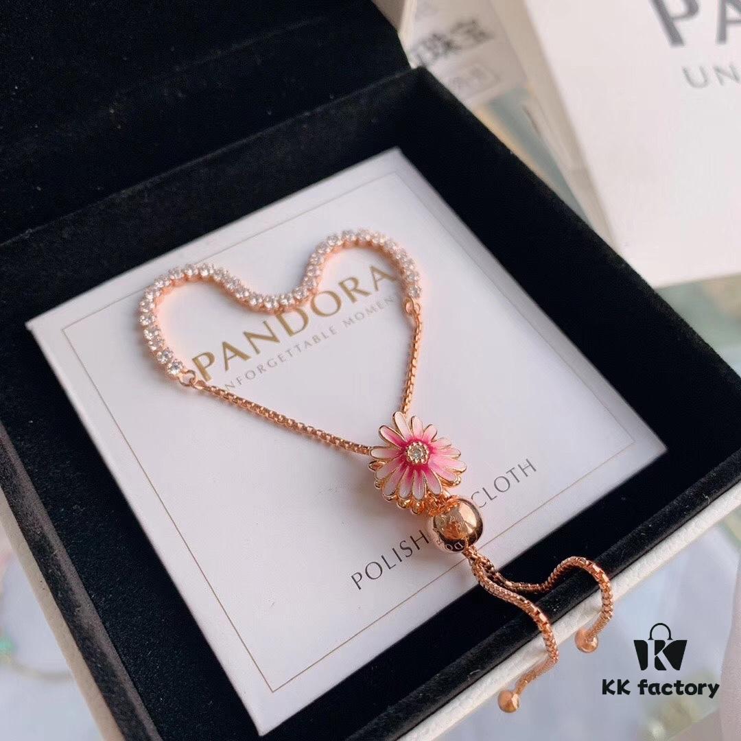 692fe2bc99f2d84055c8bd4b Pandora 2020 Newest Garden Collection 'Pink Daisy' Bracelet Set - Rose Gold Adjustable Bracelet, Fresh and Elegant, Perfect for Wearing or Gifting