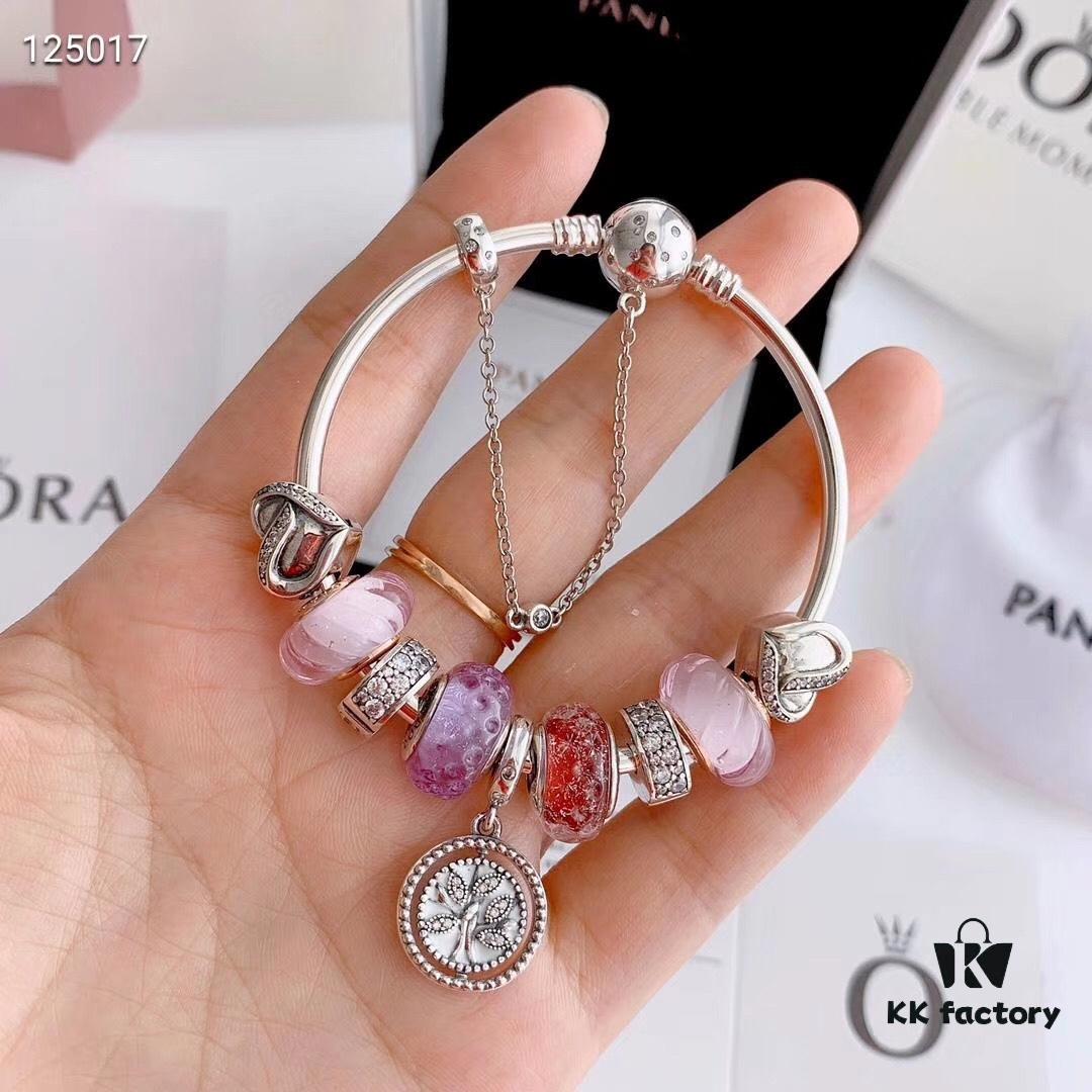692fe2c399f2d84055c8bd5a 2020 Pandora Newest 'Lavender' Wave-shaped Murano Glass Bead Bracelet Set