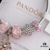2020 Pandora Newest Garden Collection 'Pink Daisy' Bracelet Set
