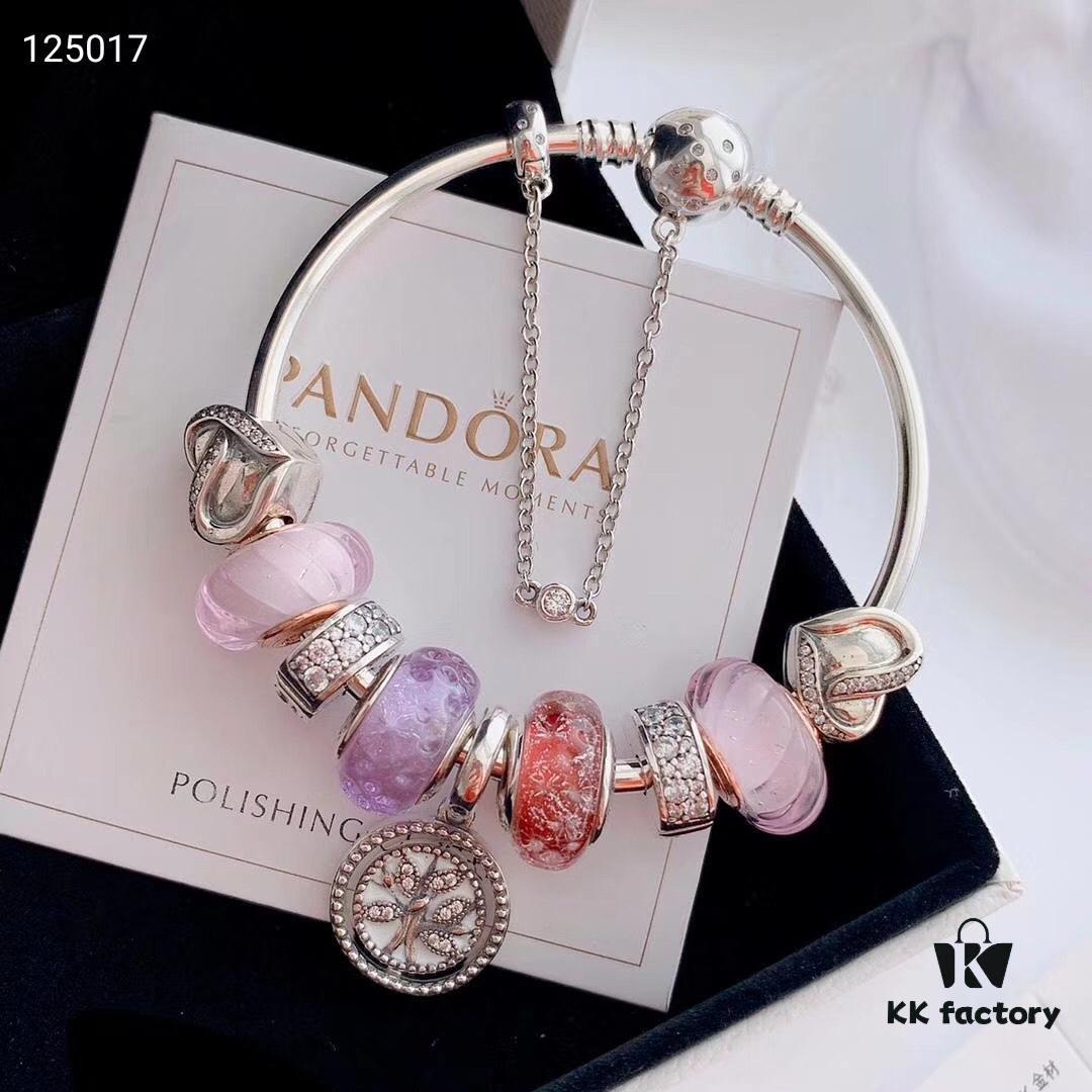 692fe2c699f2d84055c8bd61 2020 Pandora Newest 'Lavender' Wave-shaped Murano Glass Bead Bracelet Set