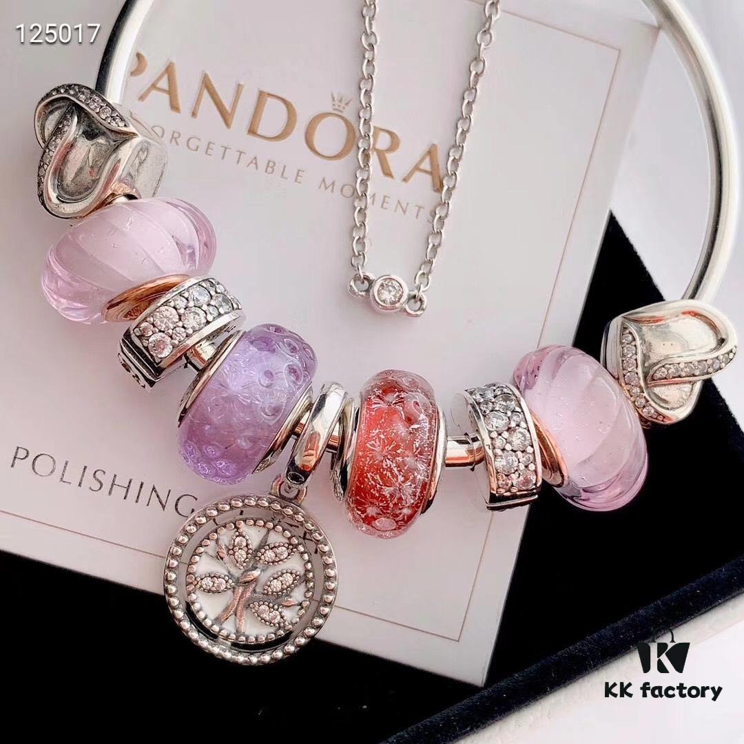 692fe2c999f2d84055c8bd68 2020 Pandora Newest 'Lavender' Wave-shaped Murano Glass Bead Bracelet Set