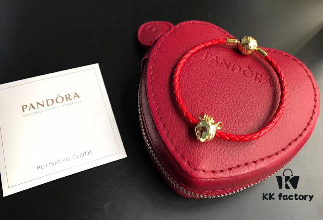 692fe2d099f2d84055c8bd7a Pandora New Year of the Rat Red String Bracelet, Customizable Size, 18K Gold Plated Copper-Silver Alloy